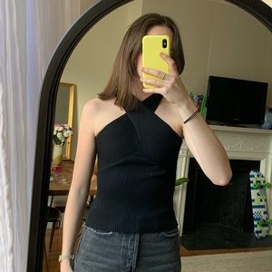 Zara Criss-Cross Tank Top Black